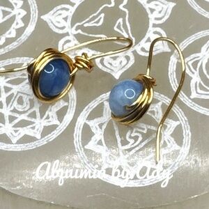 Aquamarine Elegant Gold and Blue Earrings